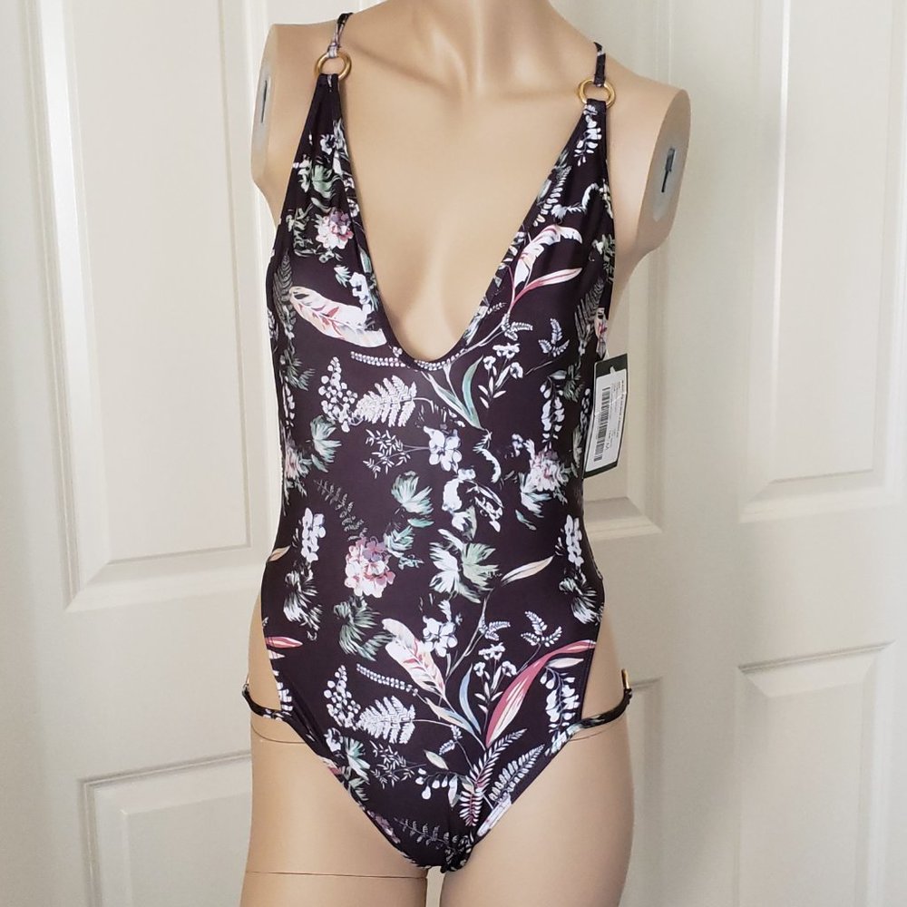 Amaro Swimwear Cutout Monokini One Piece Black SZ M